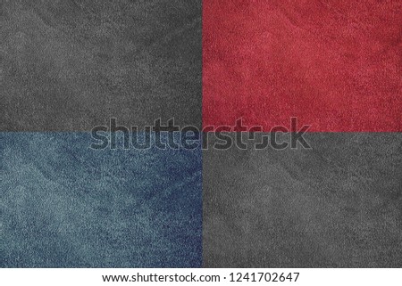 Texture of genuine suede leather in different colors