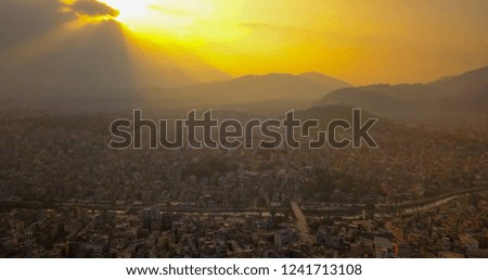 Sunset above the city of Kathmandu,Nepal