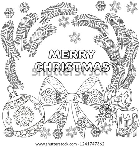 Coloring Pages. Coloring Book for adults. Colouring pictures with tree ornament. Antistress freehand sketch drawing with doodle and zentangle elements.