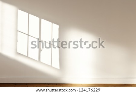 reflection of a window on the wall, interior