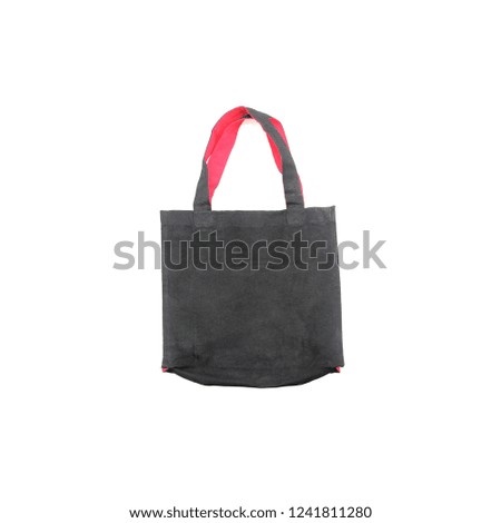 Black fabric bag isolated on white background.Clipping part