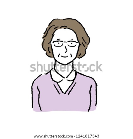 Middle-aged female figure upper body illustration