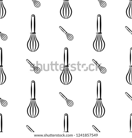 Beater Icon, Whisk Icon Seamless Pattern Vector Art Illustration