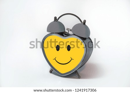 Alarm clock with the yellow smile