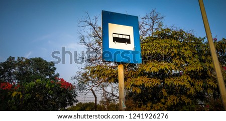 bust stop sign board on the roadside in pune, India