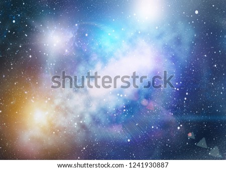 Abstraction space background for design. Mystical light .Colorful Starry Night Sky Outer Space background
