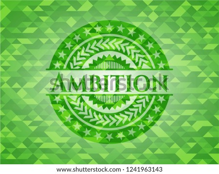 Ambition green mosaic emblem