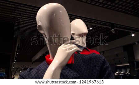 male mannequin in store, mobile photo