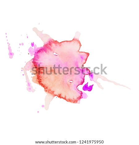 Abstract art hand paint isolated Watercolor stain on white background.