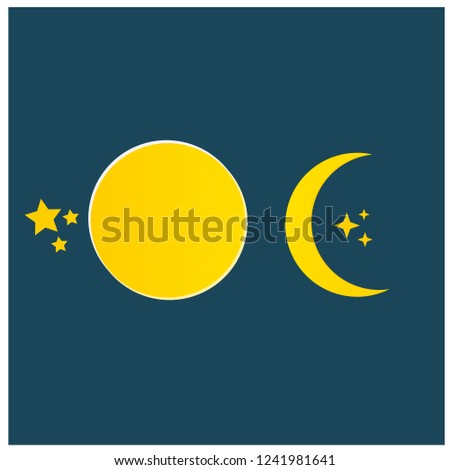 moon and star icon vector, night symbol concept