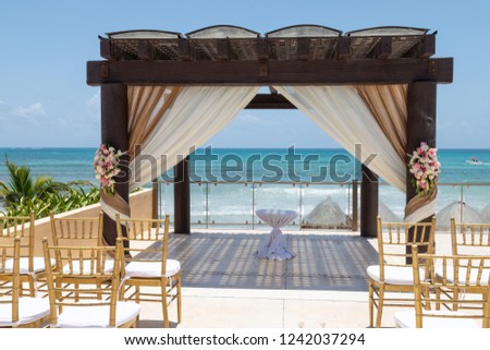 Wedding gazebo on beach