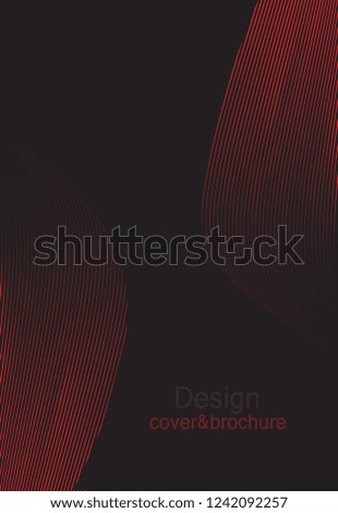 cover hi-tech design, wave background red line design bright element