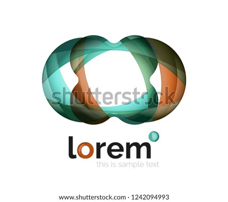 Abstract geometric logo design, overlapping shapes, vector icons