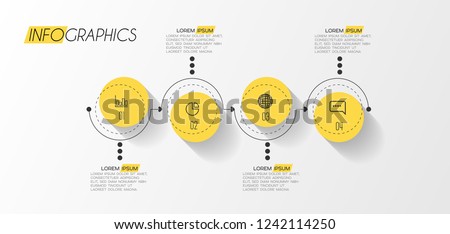 vector illustration Infographic design template with icons and 4 options or steps. Can be used for process, presentations, layout, banner,info graph. Royalty-Free Stock Photo #1242114250