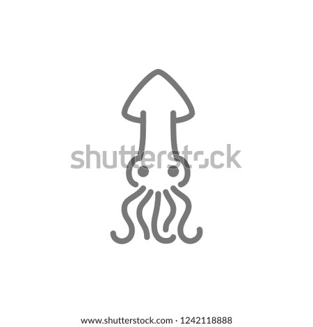 Vector squid line icon. Symbol and sign illustration design. Isolated on white background