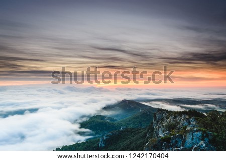Dawn above the sea of clouds.