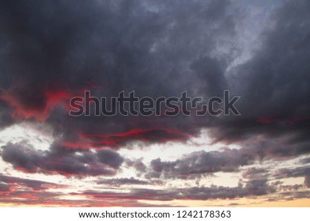 Frightening clouds for pictures of storm. Dramatic sky