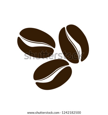 Vector Coffee. Icon set. Isolated coffee beans on white background Royalty-Free Stock Photo #1242182500