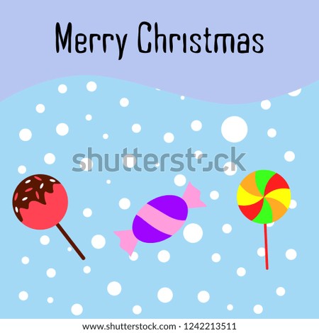 Christmas card, Christmas candy, vector background