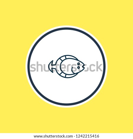 Vector illustration of flatfish icon line. Beautiful nautical element also can be used as aquatic icon element.