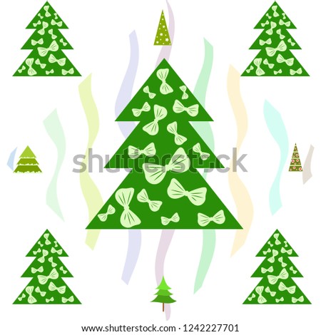 Christmas card, fir tree, vector background