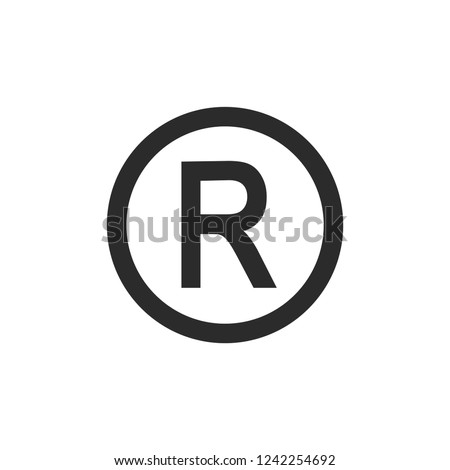 R symbol copyright vector image Royalty-Free Stock Photo #1242254692