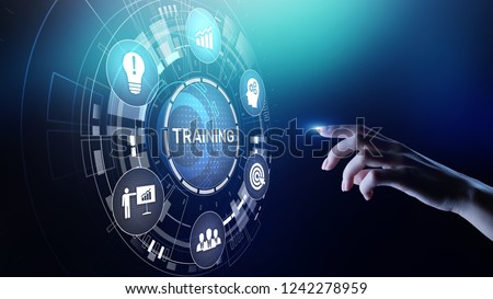 Training Online Education Webinar Personal Development Motivation E-learning Business concept on virtual screen. Royalty-Free Stock Photo #1242278959