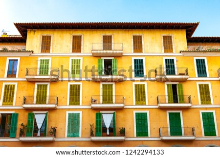 Stock picture of an old building in Palma de Mallorca, Spain