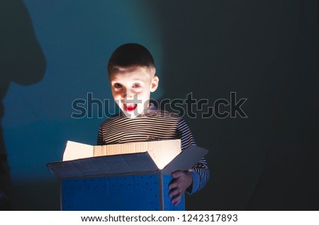 child with a gift box