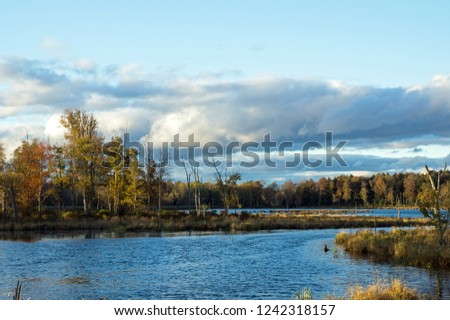 Storm Clouds over an Autumn Lake.  Destination Gouldsboro State Park in Pennsylvania
