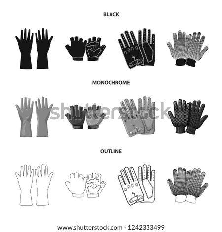 Vector design of glove and winter logo. Collection of glove and equipment stock vector illustration.