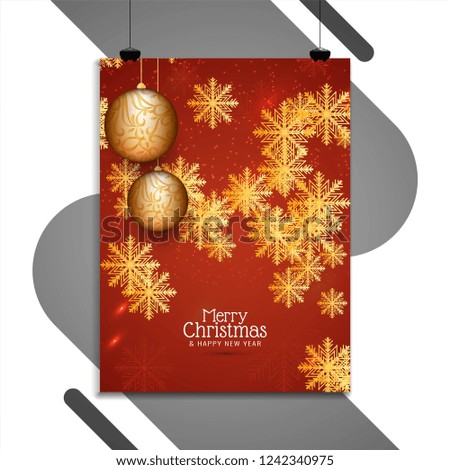 Abstract Merry Christmas brochure design template