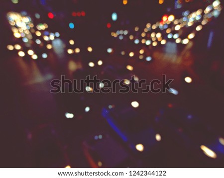 Abstract Colorful circle blurry light from street light for background