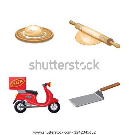 Isolated object of pizza and food icon. Collection of pizza and italy stock vector illustration.