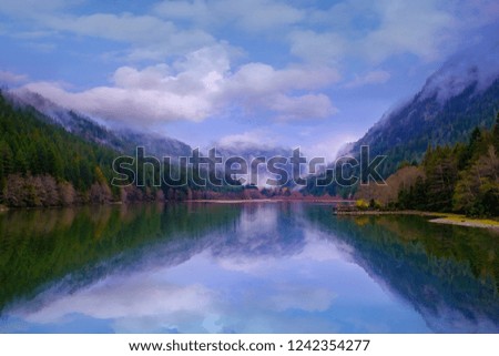 Mountain Reflections from the Lake ,Mountain lake landscape,USA