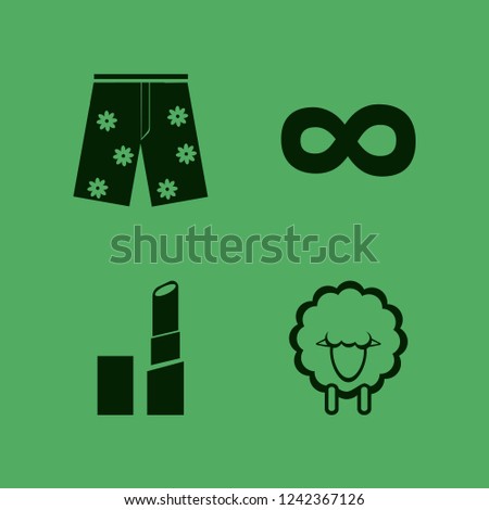 face icon. face vector icons set sheep, mask, lipstick and shorts