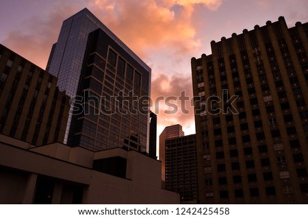 Houston at sunset