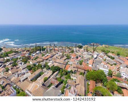 Aerial view of Colombo and Galle Face Green. Galle fort aerial photography. Beautiful destination place Asia, Summer vacation travel trip. Sri Lanka