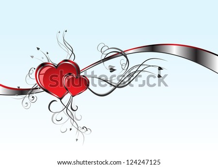 2 Hearts And Valentin`s Day. Clip-art