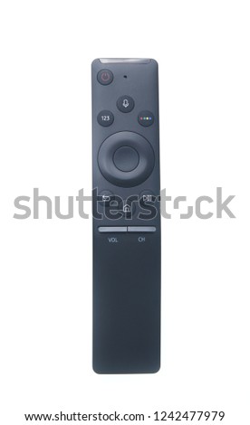 Modern tv remote isolated on white background
