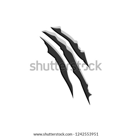 Claw scratchs black animal icon. Graphic illustration