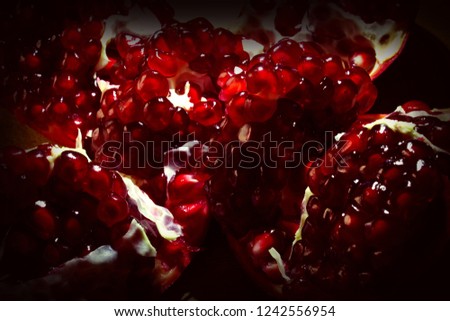 juicy fresh pomegranate on the table