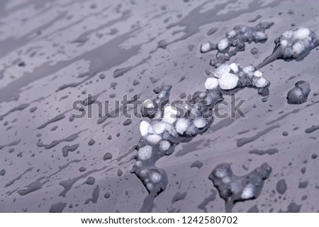 Water drops with ice background 