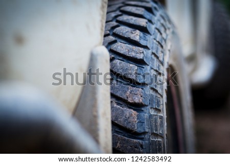 Closeup photo of car wheel 