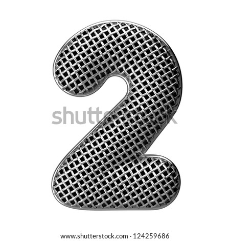 Number 2 from round microphone style alphabet. There is a clipping path