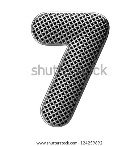 Number 7 from round microphone style alphabet. There is a clipping path