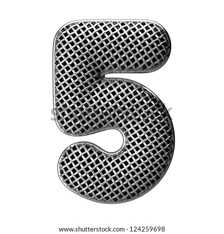 Number 5 from round microphone style alphabet. There is a clipping path