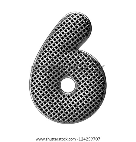 Number 6 from round microphone style alphabet. There is a clipping path