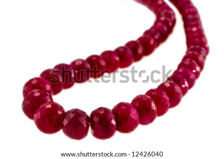 beads photographed on a white background