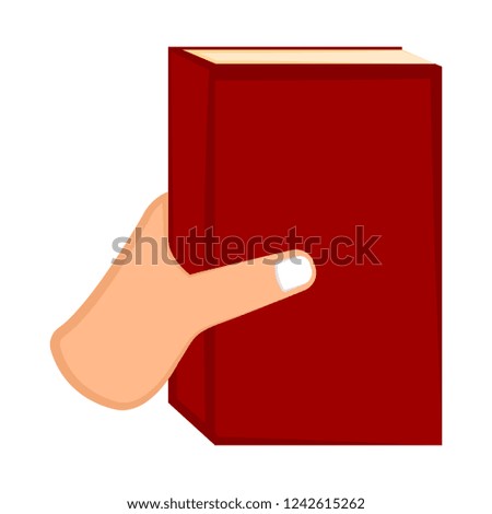 Hand holding a book. Vector illustration design